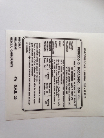 New Running in Sticker - Lambro 550