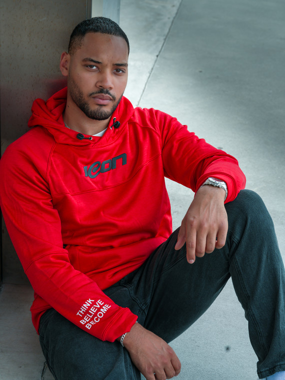 TECH HOODIE MELANGE RED