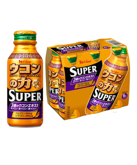 House Turmeric Ukon Power Super Extract Drink, 120ml Bottle Can (6 Bottles)