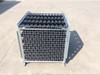 Riddling/storage cages made of hot-dip galvanized carbon steel that can be folded "flat" when not in use.