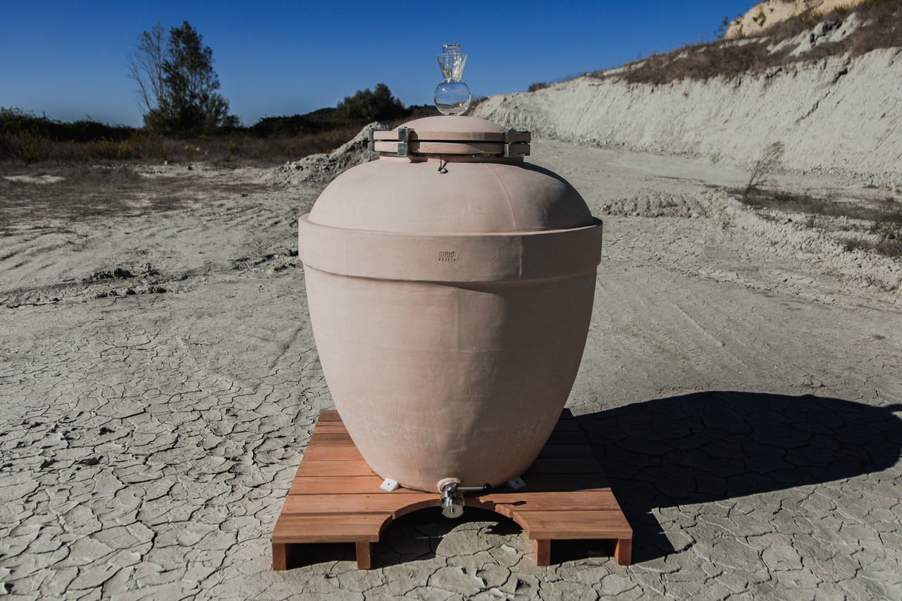 Amphorae on wood base