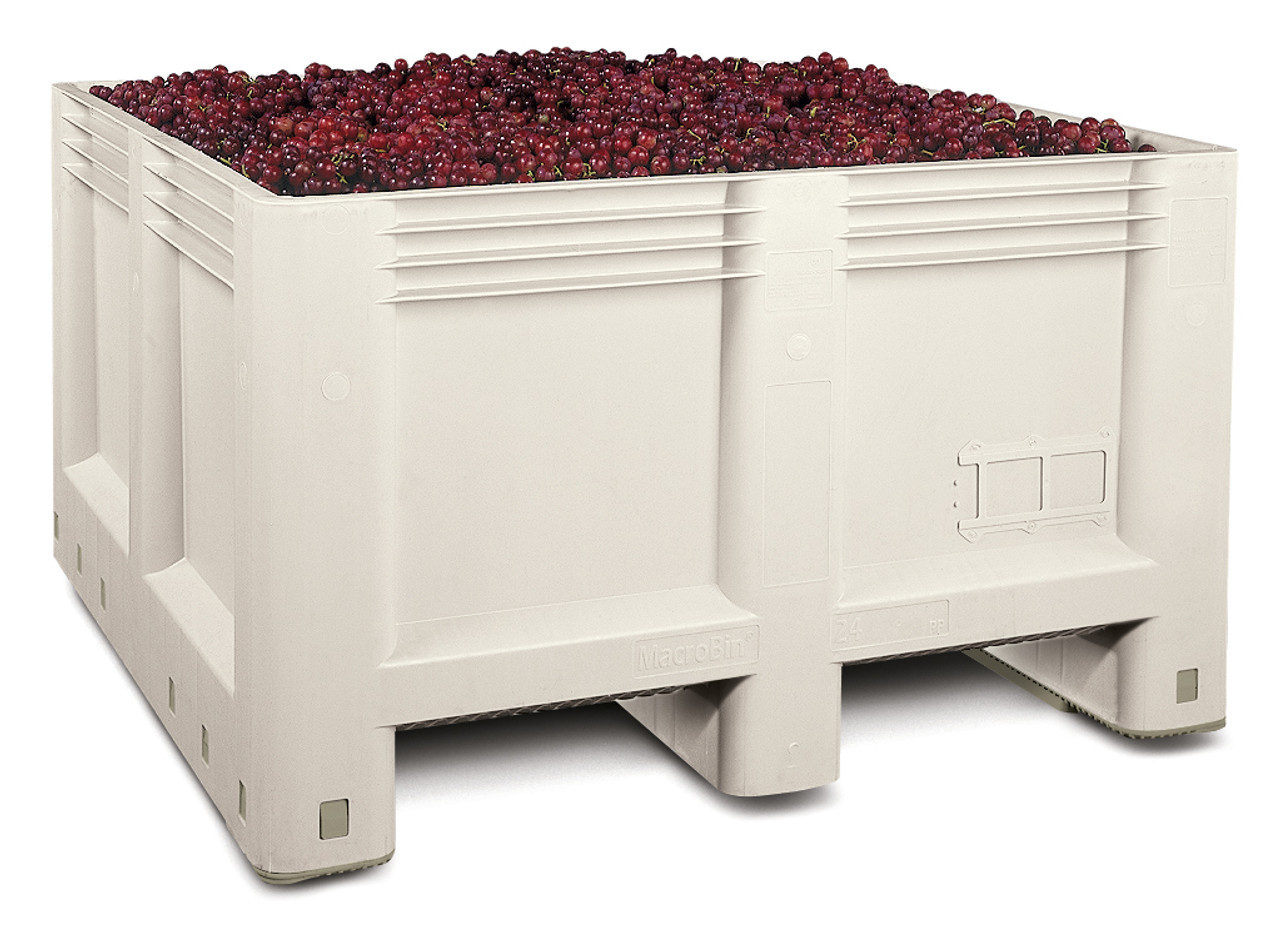 Model 24 Solid.  Commonly referred to as the half ton bin.  1200 lb capacity and commonly used harvest, transport and fermentation.