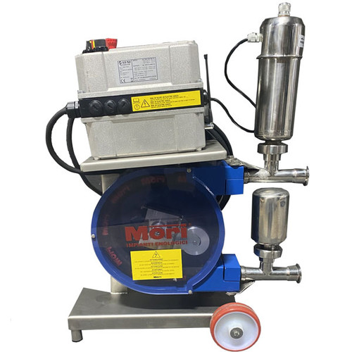 Compact and precise, the Mori AS20 peristaltic pump with wireless remote and inverter control is ideal for wineries needing gentle wine or juice transfer.