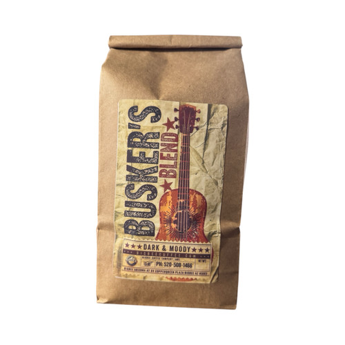 Bold, dark, and a little moody—Busker’s Blend is crafted from rich Papua New Guinea and Sumatra beans, roasted dark. Available for a limited time, 10% of proceeds go directly to supporting Bisbee’s vibrant music scene.