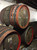 Barrels containing lambic of different ages, composing the final Hanssens oude Gueuze.