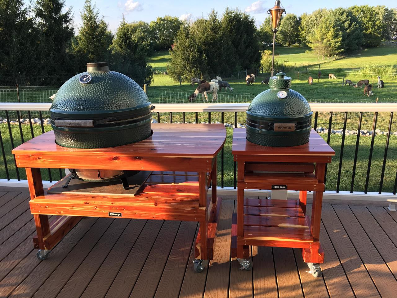 Extra Large Big Green Egg Table | XL Big Green Egg Table | JJGeorge