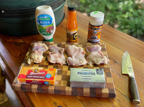 Smoked Buffalo Chicken Dip on the Big Green Egg