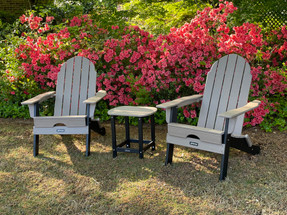 New for 2022!  JJGeorge Composite (HDPE) Folding Adirondack Chairs and Side Tables