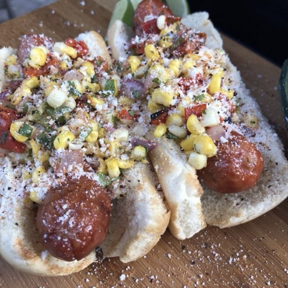 Roasted Mexican Street Corn Dogs Chris Schemm of Title Town Griller