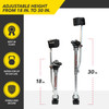 Adjustable Stilts Aluminum - 18 in. to 30 in. With Soft Straps