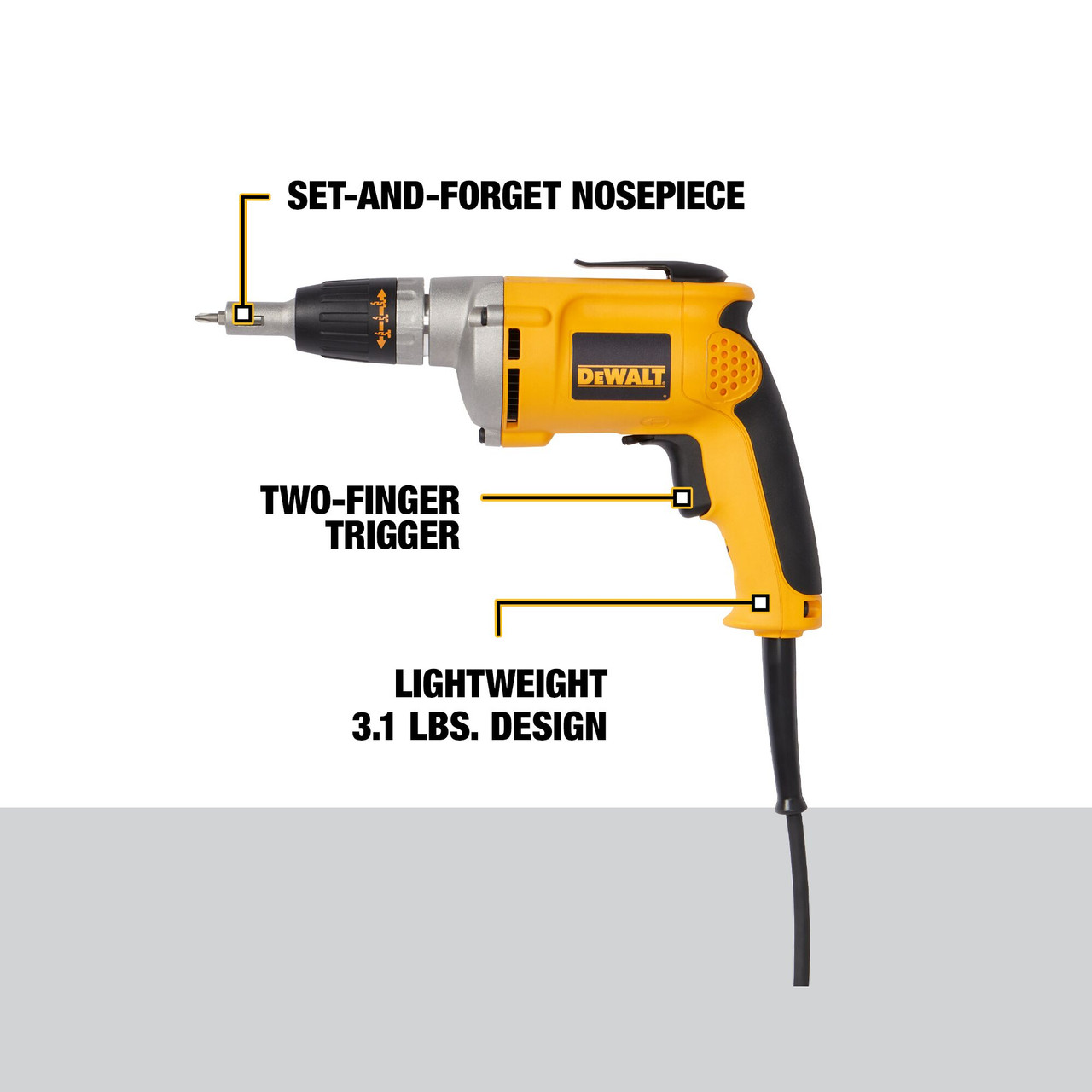 6.3Amp 4,000 RPM Lightweight VSR Drywall Screw Gun ToolPro