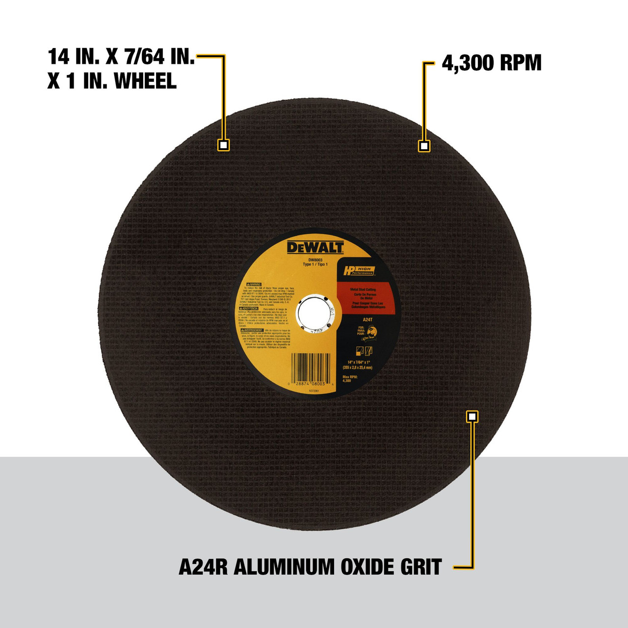 14 in. Abrasive Blade for Chop Saws, Light Metal Box of 10 ToolPro