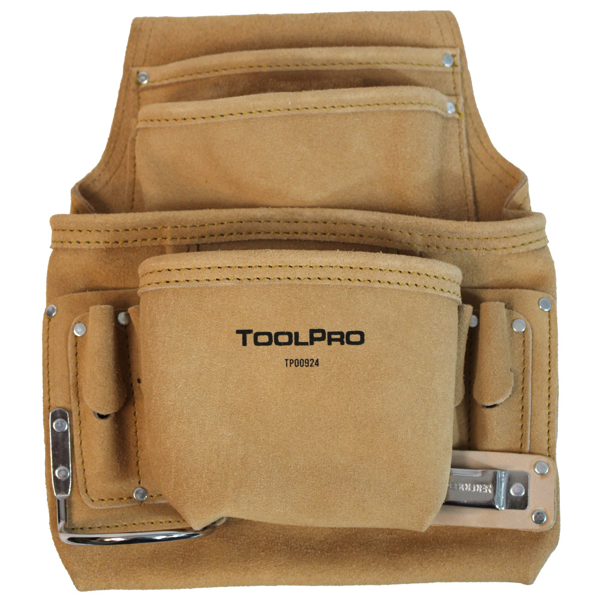 10 Pocket Nail Pouch Suede - ToolPro