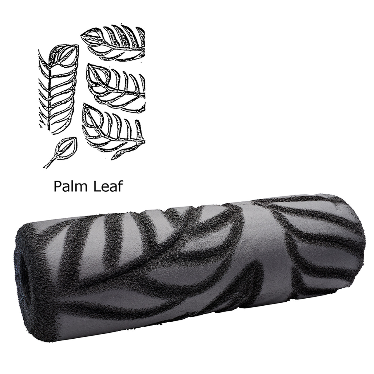 Drywall Texture Pattern Roller for Decorative Paint Texturing - Palm Leaf Design