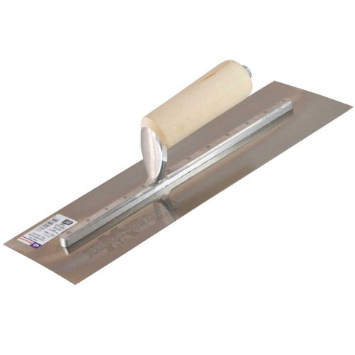 14 in. x 4-1/2 in. Drywall Trowel with Curved Blade and Wood Handle