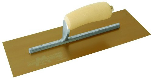 14 in. x 5 in. DuraFlex Golden Stainless Steel Finish Trowel with Wood Handle