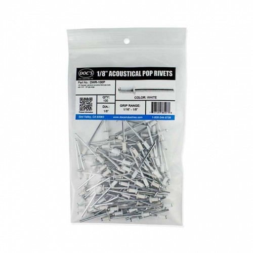 1/8" White Pop Rivets (100-Pack)