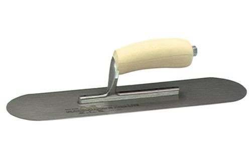 10 in. x 3 in. Pool Trowel with Wood Handle