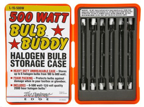 Bulb Buddy, 500 Watt Halogen Bulbs in hard case - 6 Pack