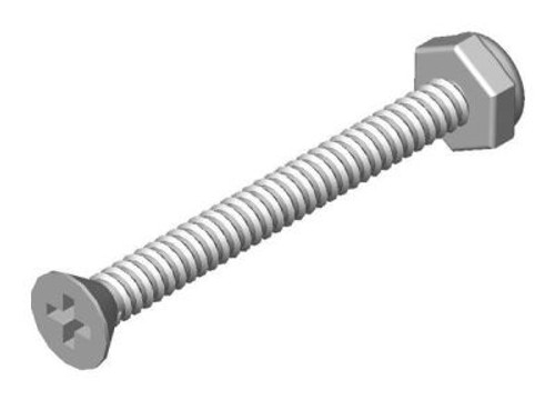 1/4" - 20 x 2 flat head mach screw with locknut