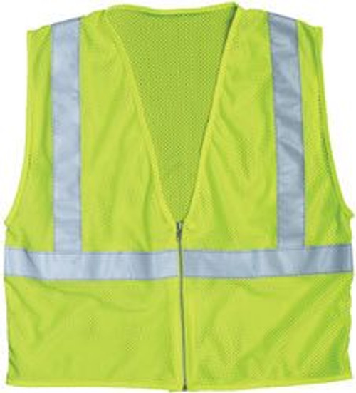 Med. S363 ANSI Class 2 Economy Mesh Lime Green Reflective Safety Vest