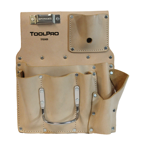 8 Pocket Drywall Hanging Pouch Top Grain - Left Hand