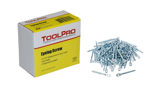 Eye Lag Screw - 1/4 in. x 3 in. - 100 Pack