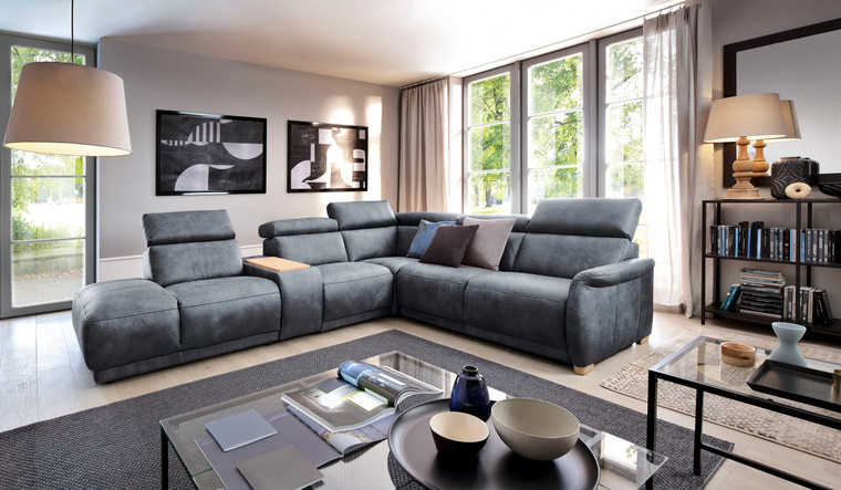 Brussels 5 pc Right  Arm Sofabed  Grey  Sectional with storage By Sofacraft