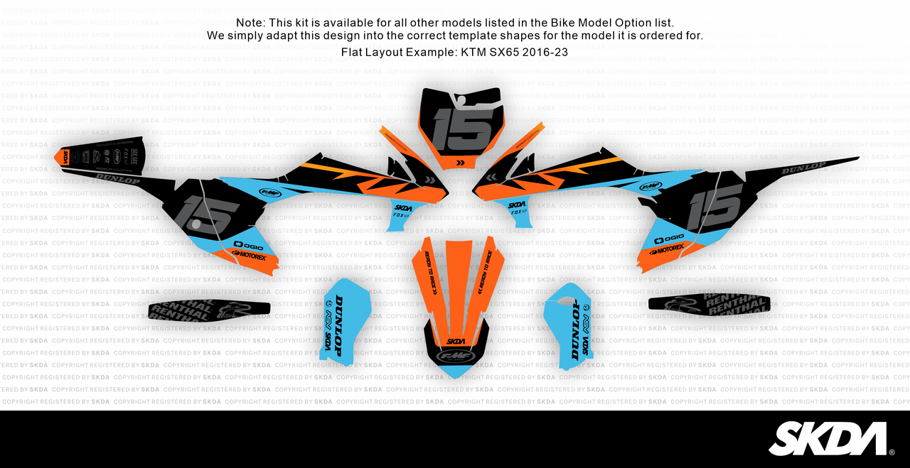 Ktm Mini Graphics ELEMENT Cyan KTM Mini Bike Full Graphics Kit - SKDA - AU Store