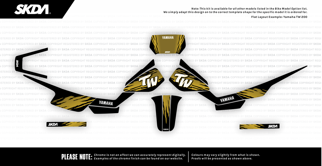 Yamaha TW200 Full Graphics Kit - by SKDA Moto Creative.