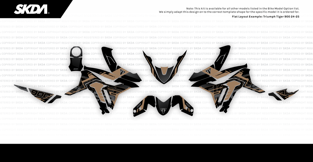 STRIKER Tan Tiger 900 Full Graphics Kit - SKDA - AU Store