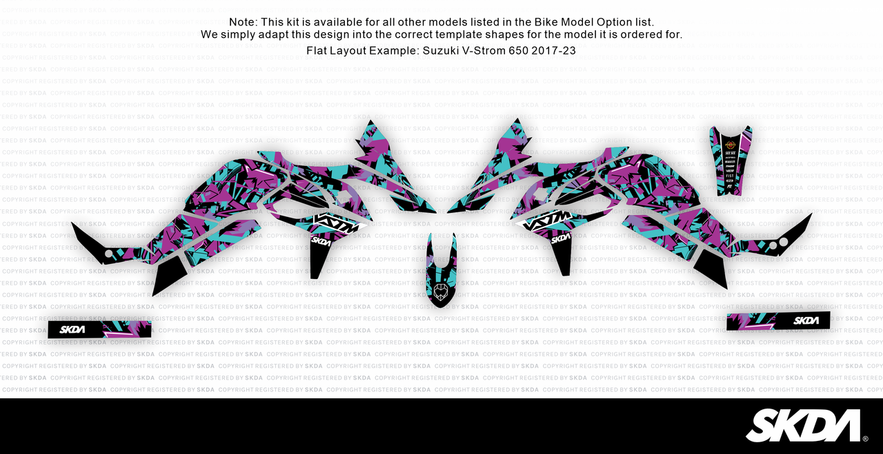 SHATTER Teal V-Strom Full Graphics Kit - SKDA - AU Store