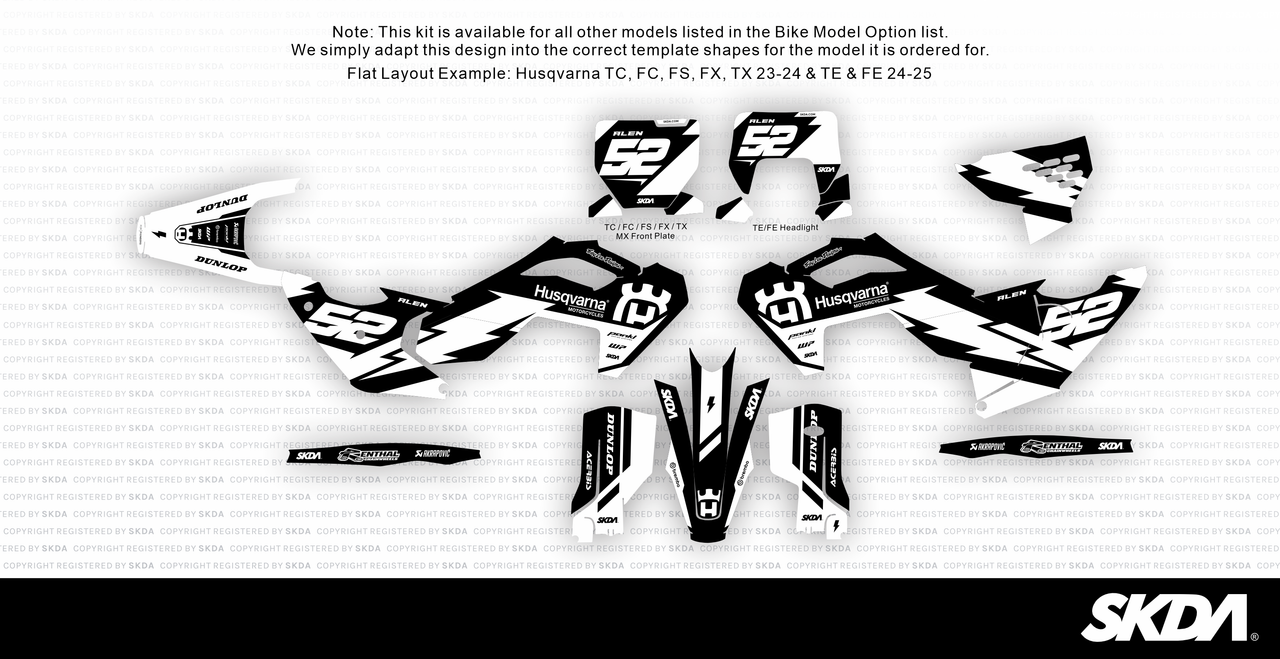 ALIEN Black Husqvarna Full Graphics Kit - SKDA - AU Store