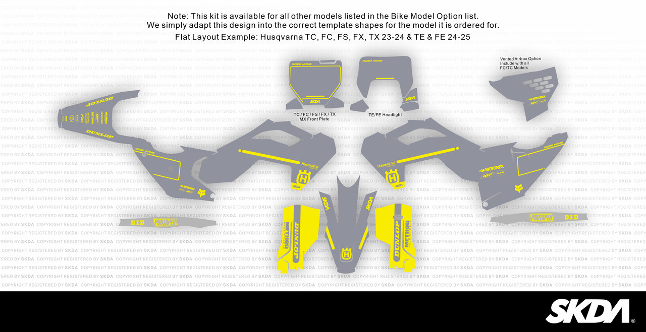 AWOL Gry/Ylw Husqvarna Full Graphics Kit - SKDA - AU Store
