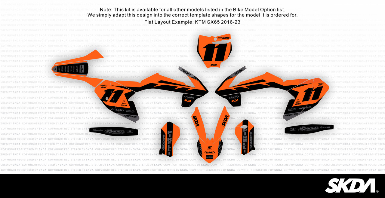 Ktm Mini Graphics ARROW Orange KTM Mini Bike Full Graphics Kit - SKDA - MSF Store