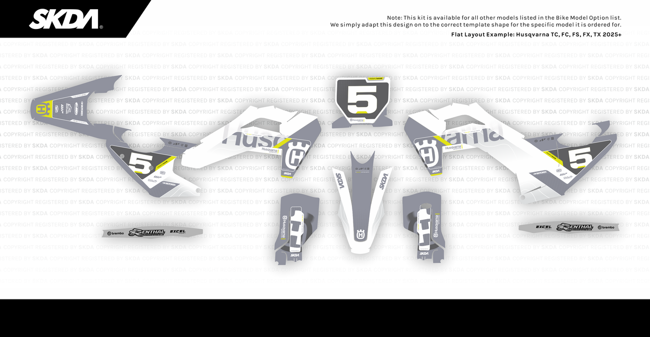 MIST Grey Husqvarna Full Graphics Kit - SKDA - AU Store