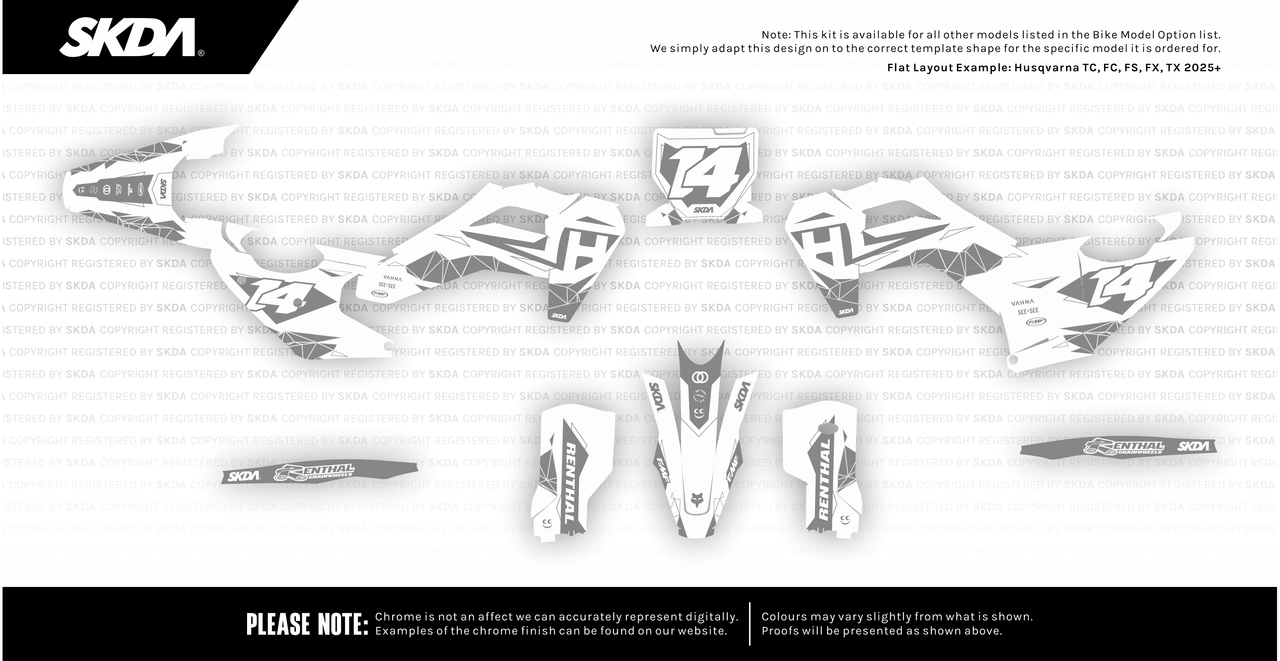 Crome Ridge Kit RIDGE CHROME White Husqvarna Full Graphics Kit - SKDA - AU Store