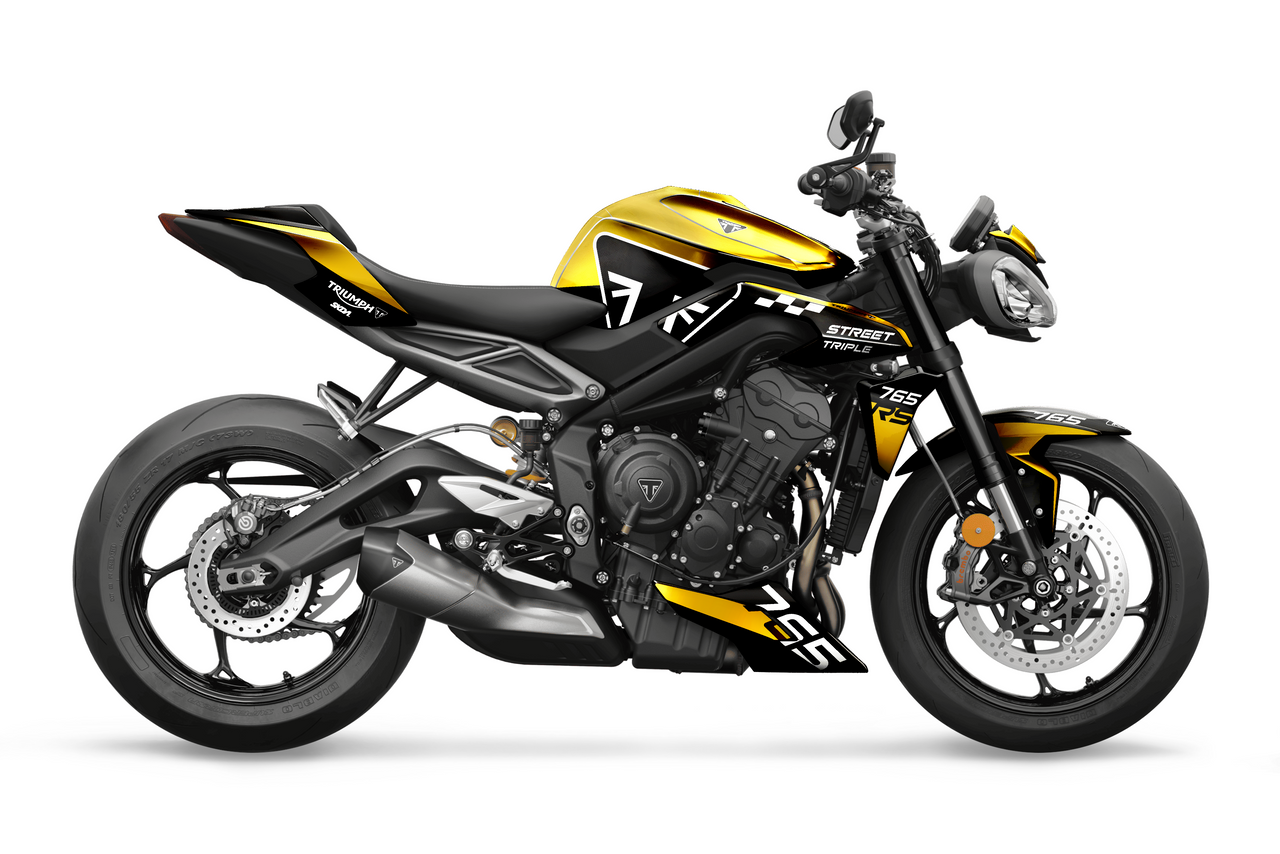 EMBLEM CHROME Gold Street Triple 765 Full Graphics Kit - SKDA Moto