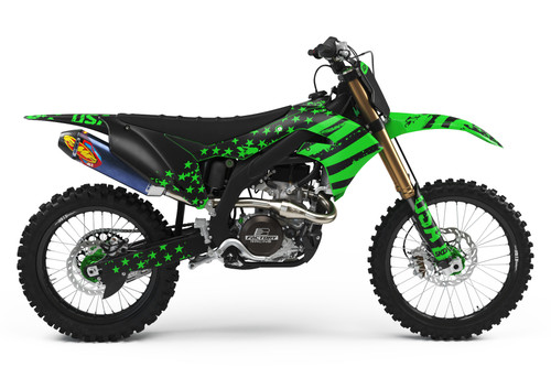 GRIT Green Kawasaki Full Graphics Kit by SKDA 2023