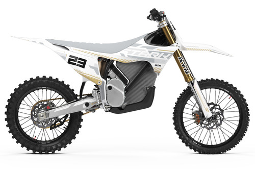 VOLT White Stark Varg Full Graphics Kit designed and manufactured by SKDA