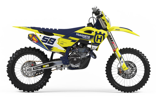 ZOOM Yellow Husqvarna Full Graphics Kit designed and manufactured