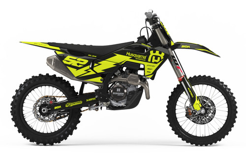 ALIEN NEON Black Husqvarna Full Graphics Kit designed and manufactured by SKDA Moto Creative.