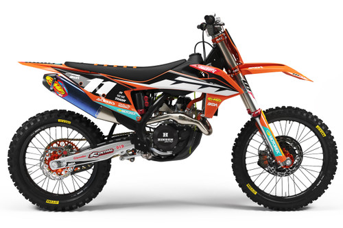 ARROW Black KTM Full Graphics Kit designed and manufactured by SKDA Moto Creative.