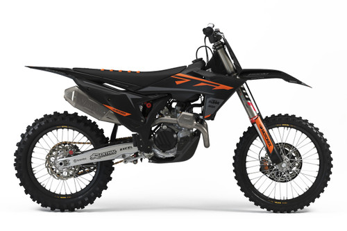 SPUR Black KTM Full Graphics Kit designed and manufactured by SKDA Moto Creative.