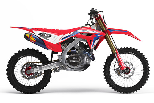 CAST Red/Blue CR/CRF Full Graphics Kit designed and manufactured by SKDA Moto Creative.