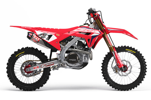 AERO Red/Wht CR/CRF Full Graphics Kit designed and manufactured by SKDA Moto Creative.