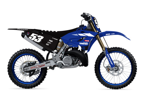 BOSS V2 Blue YZ Full Graphics Kit designed and manufactured by SKDA Moto Creative.