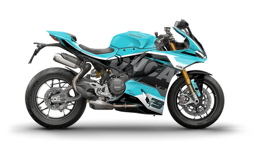 VELOCE Teal Panigale Full Graphics Kit designed and manufactured by SKDA Moto Creative.
