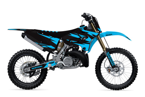 BITE Cyan YZ Full Graphics Kit designed and manufactured by SKDA Moto Creative.