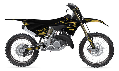 SHOCK CHROME Gold YZ Full Graphics Kit designed and manufactured by SKDA Moto Creative.